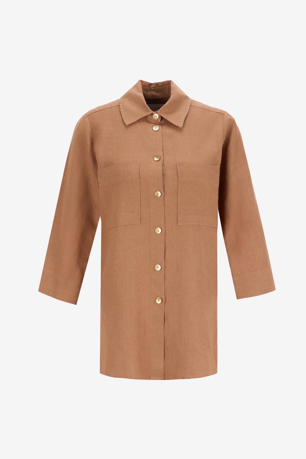 Desert Keten Gömlek Moka