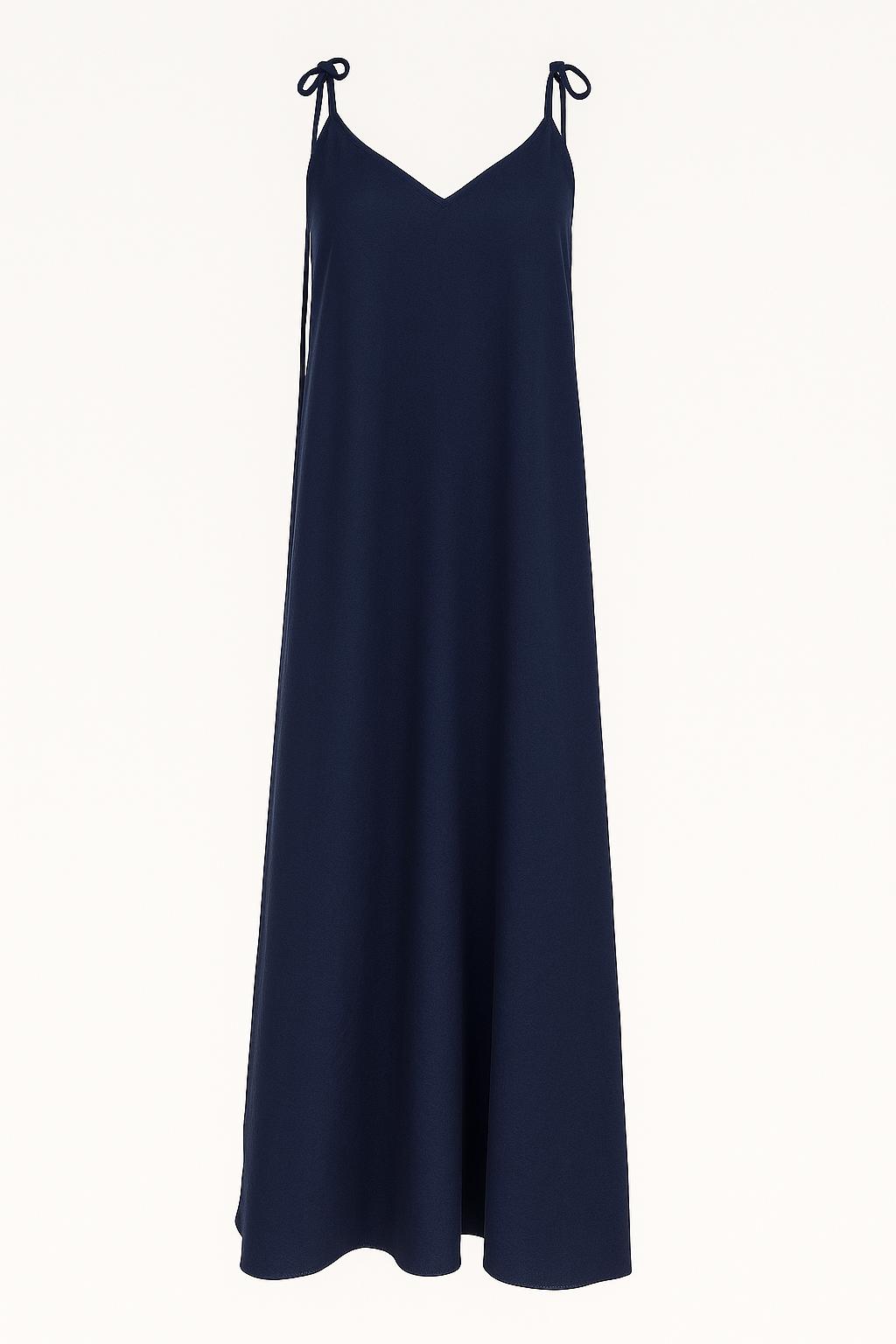 Desert Keten Elbise Lacivert