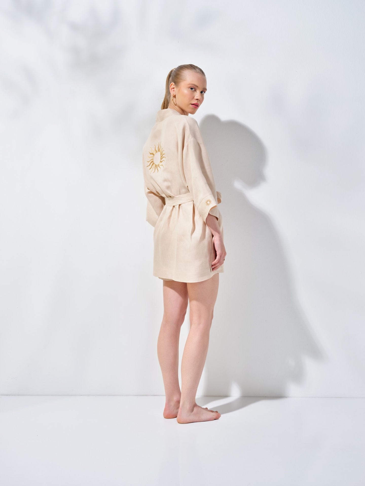 Kısa Kimono Bej