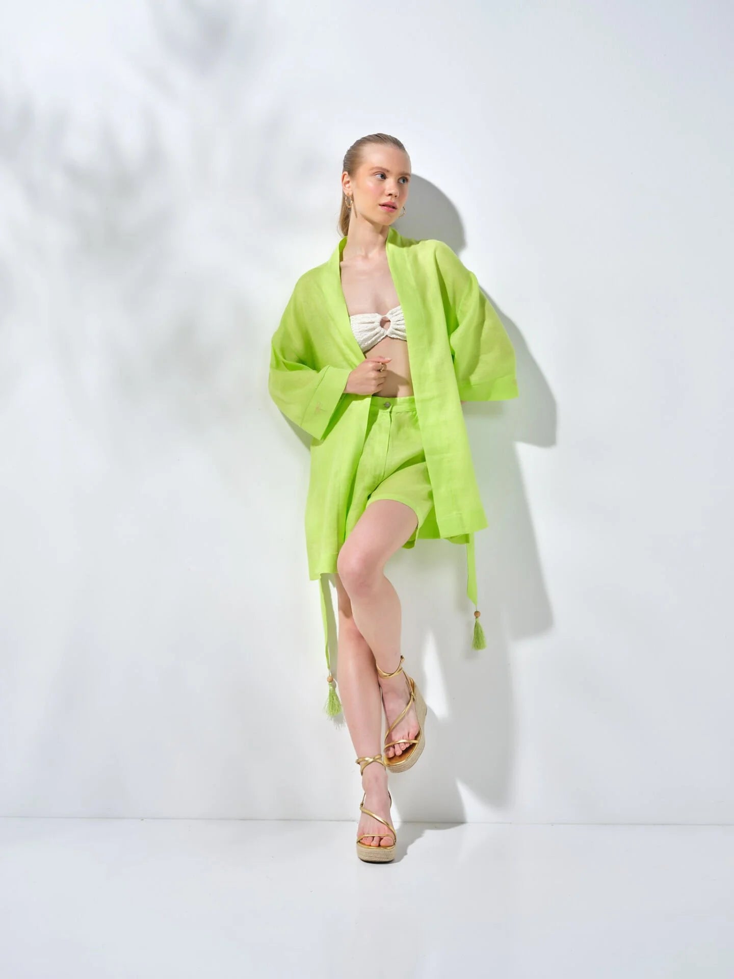 Kısa Kimono Fıstık Yeşil