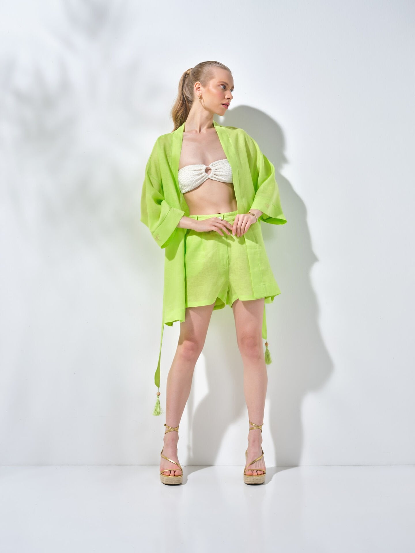 Kısa Kimono Fıstık Yeşil