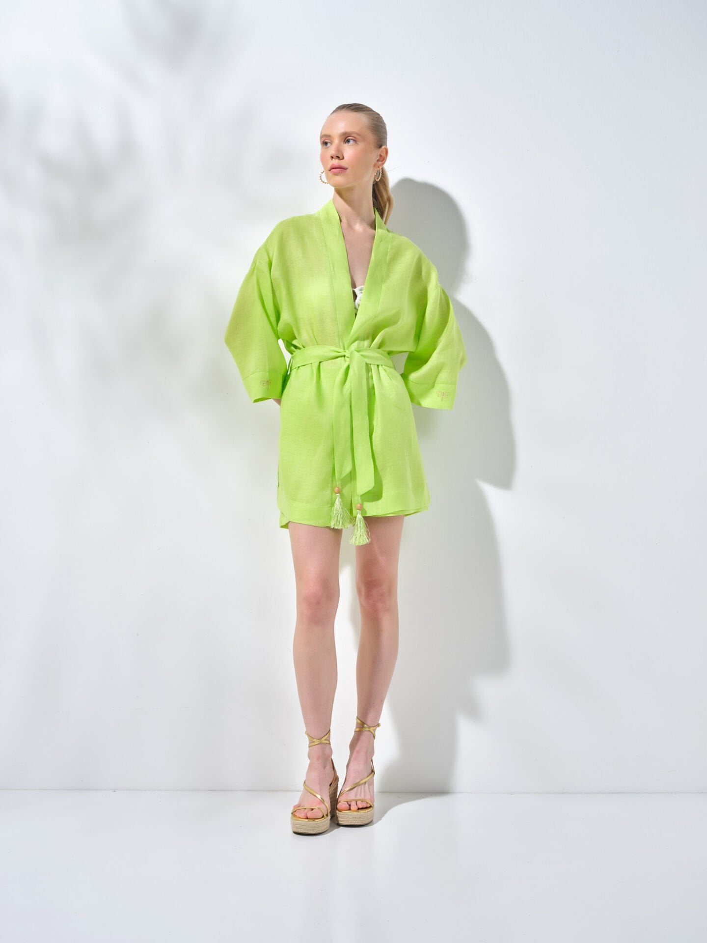 Kısa Kimono Fıstık Yeşil