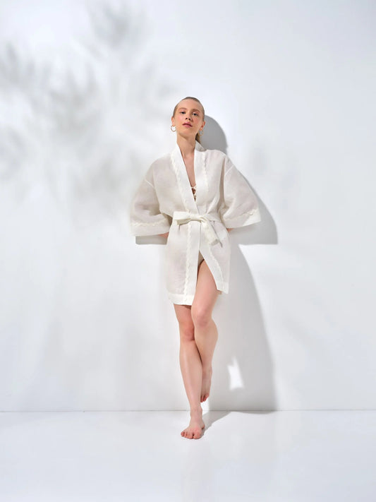 Kısa Kimono Krem