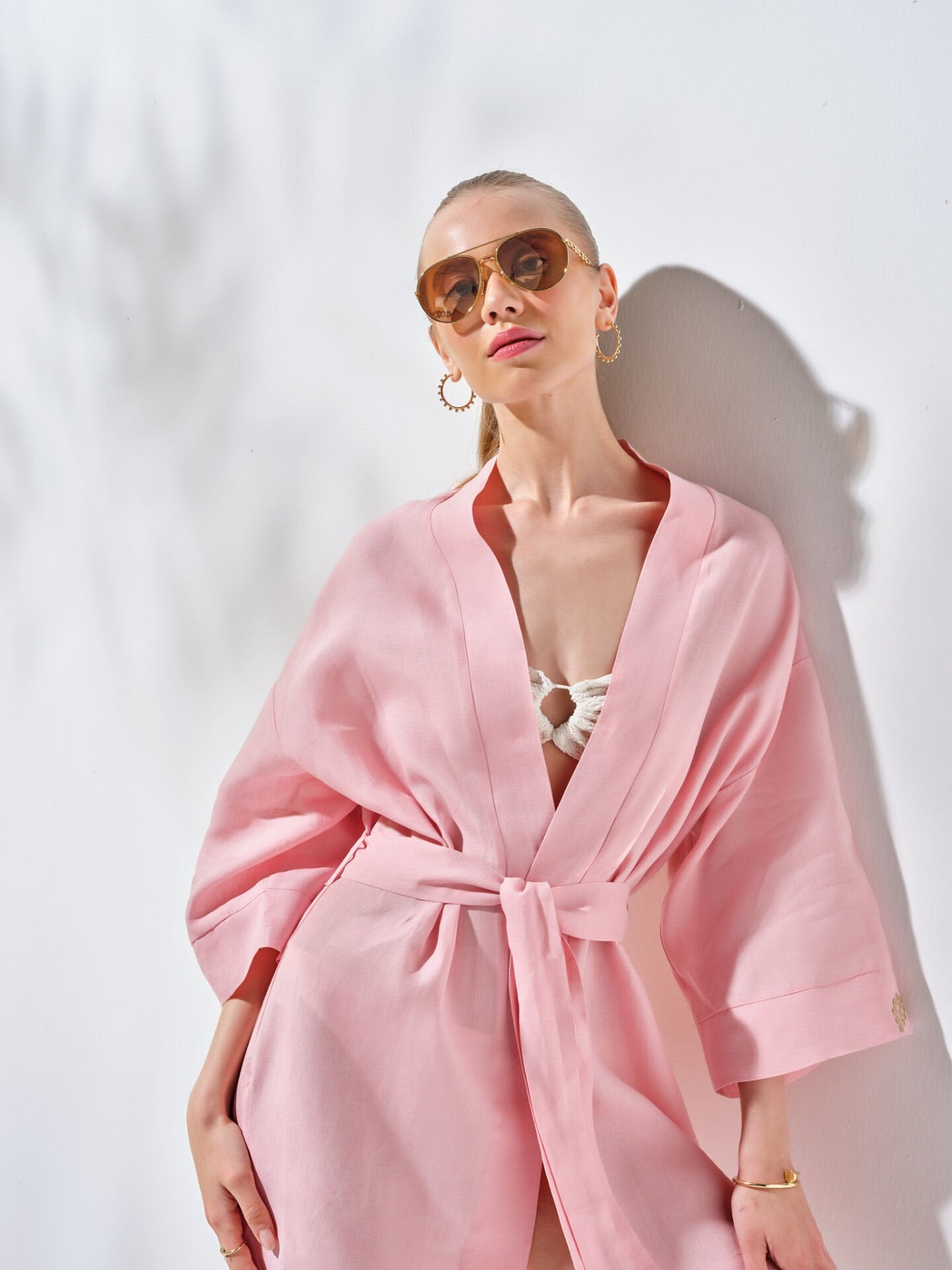 Kısa Kimono Pembe